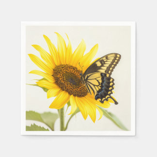 Sunflower Butterfly Garden Yellow Floral Napkin