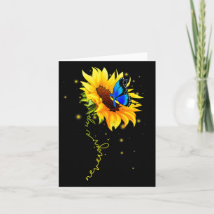 Sunflower Butterfly Never Give Up Down Syndrome  Card