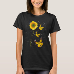 Sunflower Butterfly Never Give Up Multiple Scleros T-Shirt