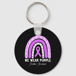 Sunflower Butterfly Overdose Awareness Month Purpl Key Ring