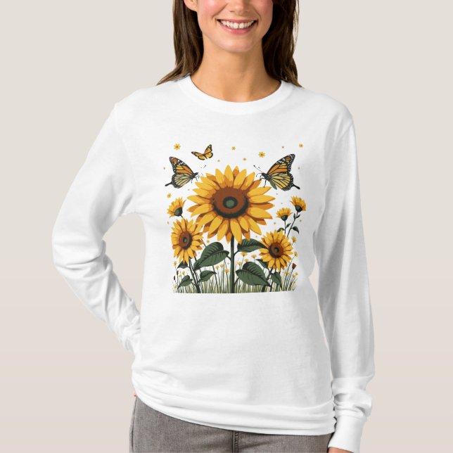 Sunflower Butterfly T-Shirt (Front)