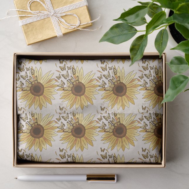 Sunflower Butterfly Transformation Tissue Paper (Gift)