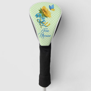 Sunflower & Butterfly Ukraine Support Golf Head Cover