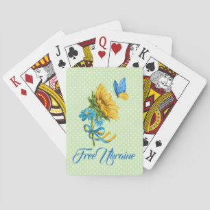 Sunflower & Butterfly Ukraine Support Playing Cards