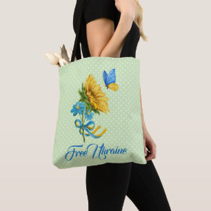 Sunflower & Butterfly Ukraine Support  Tote Bag