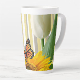 Sunflower ButterflyTulip Latte Mug