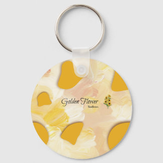 sunflower button  key ring