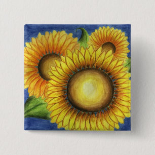 Sunflower Button Pin