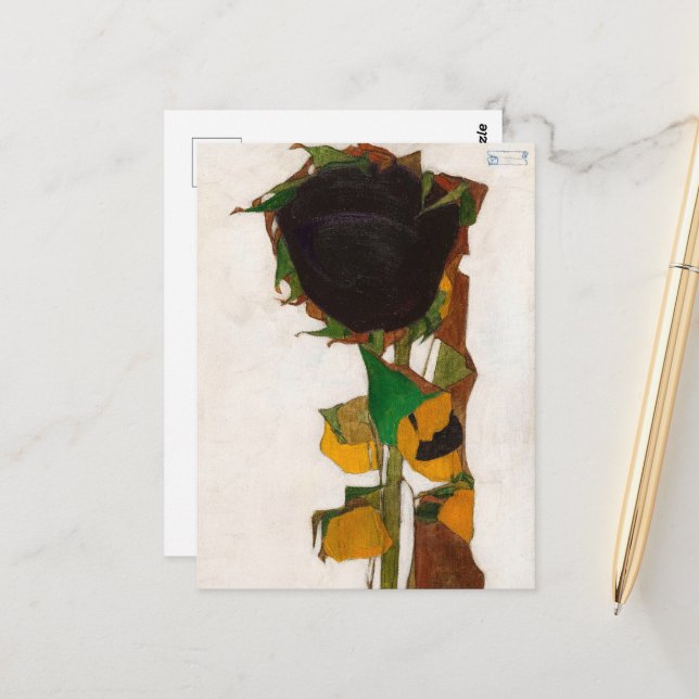 Sunflower by Egon Schiele Postcard (Front/Back In Situ)