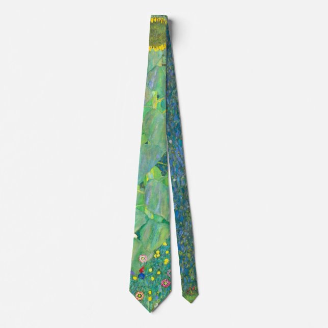 Sunflower by Klimt, Vintage Flowers Art Nouveau Tie (Front)