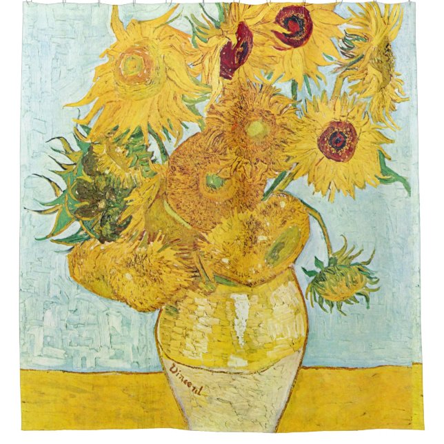 sunflower by Vincent Van Gogh,post impressionist p Shower Curtain (Front)