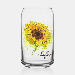 Sunflower  can glass