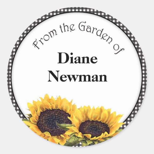 Sunflower Canning Jar Personalised Stickers (Front)