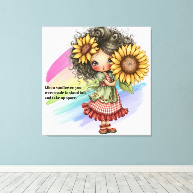 Sunflower Canvas Print (Insitu(Wood Floor))