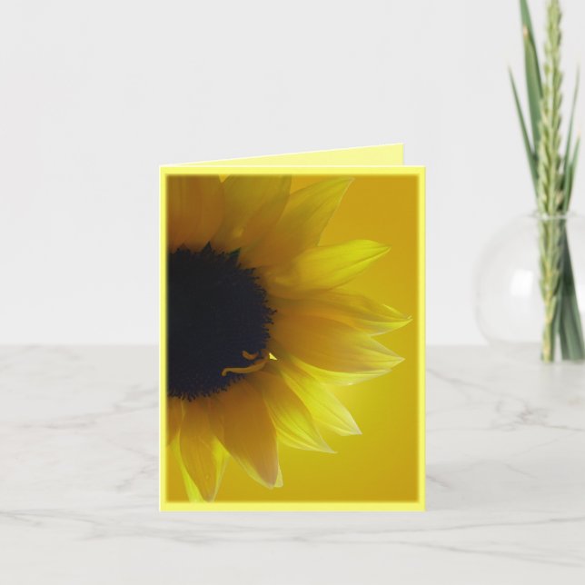 Sunflower Card Yellow Flower Greeting Card Blank (Front)