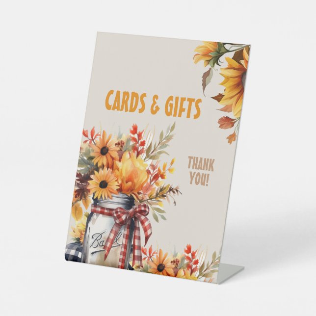 Sunflower Cards and Gifts Party Pedestal Sign (Front)