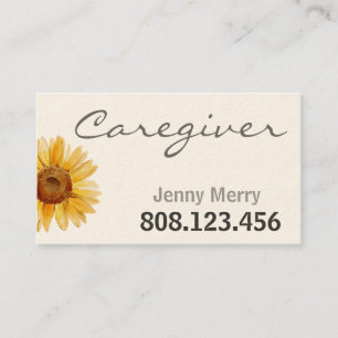 Sunflower Care: Caregiver Business Cards Template