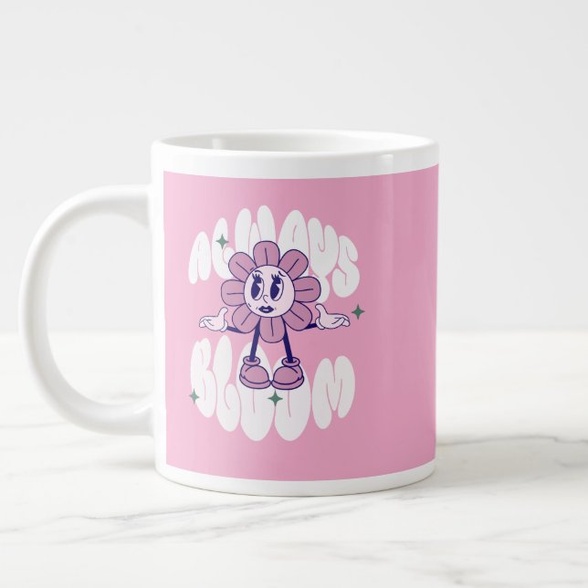 Sunflower Cartoon Quote  Large Coffee Mug (Left)