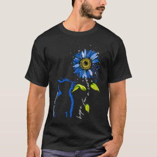 Sunflower Cat Blue Myositis Awareness T-Shirt