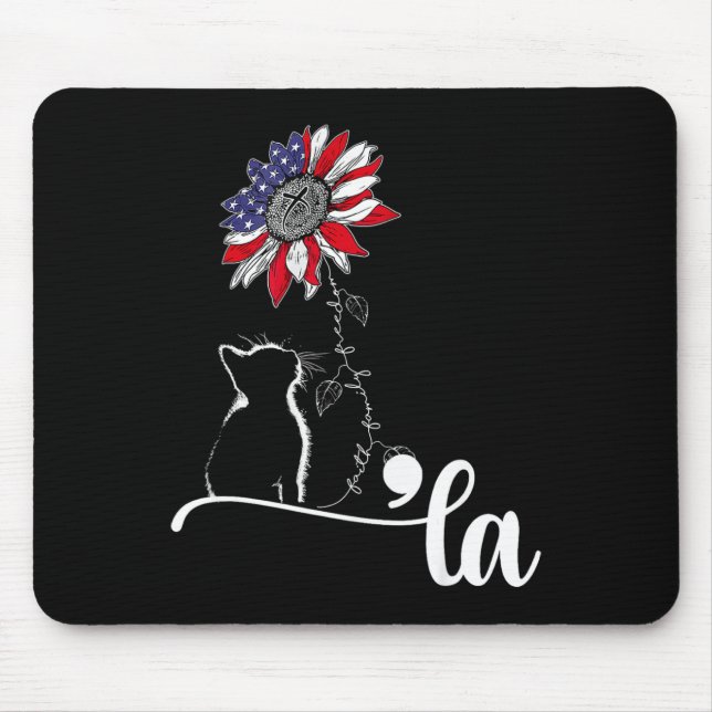 Sunflower Cat Comma La Kamala Harris For President Mouse Pad (Front)