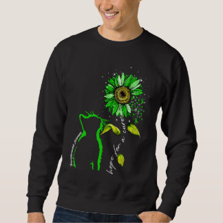 Sunflower Cat Green Neurofibromatosis Awareness Sweatshirt