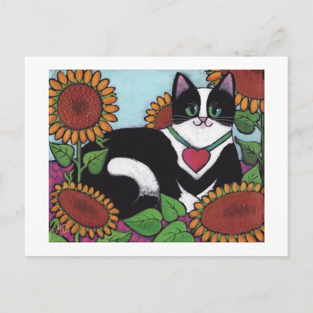 Sunflower Cat Postcard (Front)