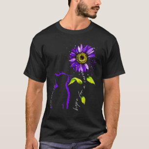 Sunflower Cat Purple Arnold Chiari Malformation Aw T-Shirt