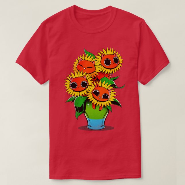 Sunflower Cat T-Shirt (Design Front)