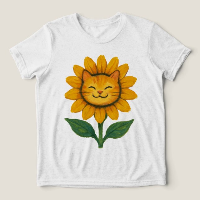 Sunflower Cat                                      Tri-Blend Shirt (Design Front)