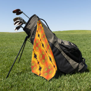 Sunflower Centre Up Close Abstract Floral Art Golf Towel