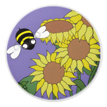 Sunflower Ceramic Knob