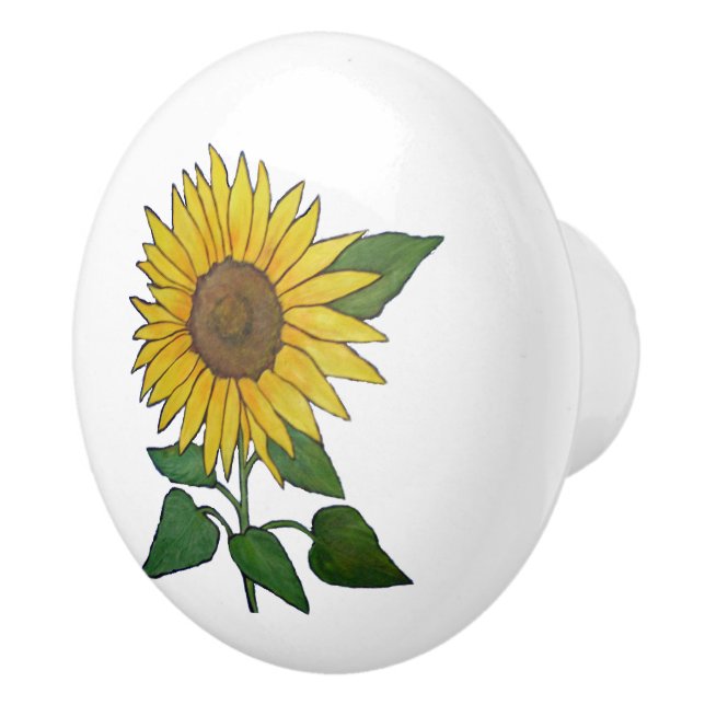 Sunflower Ceramic pull/knob Ceramic Knob (Right)