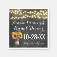 Sunflower Chalkboard Country Rustic Bridal Shower