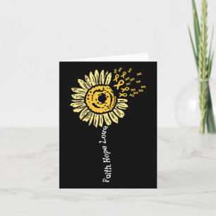 Sunflower Childhood Cancer Ribbon Faith Hope Love Card