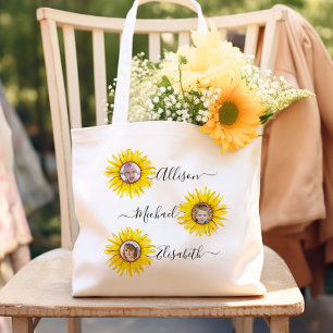 Sunflower Children   Grandchildren Photo Tote Bag