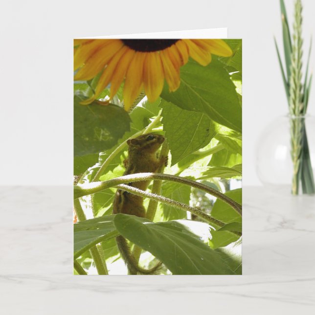 Sunflower & Chipmunk Card (Front)