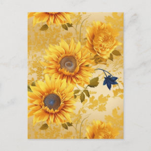 Sunflower Chiyogami  Postcard