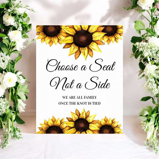 Sunflower Choose a Seat Wedding Sign Poster (Creator Uploaded)