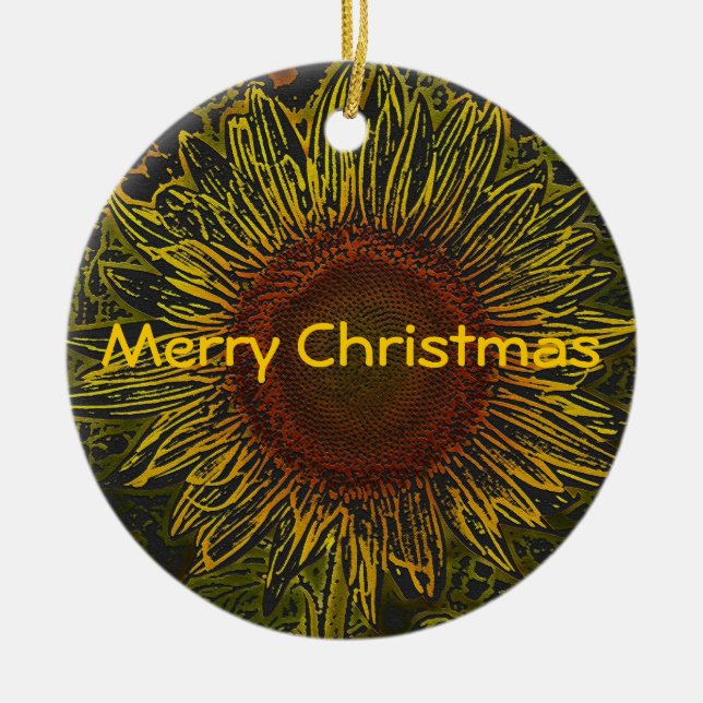 Sunflower Christmas Ornament (Front)