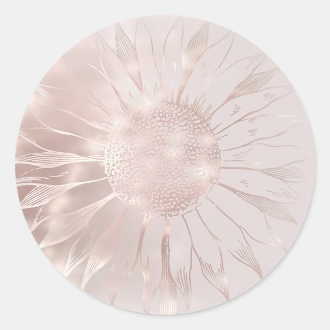 sunflower classic round sticker (Front)