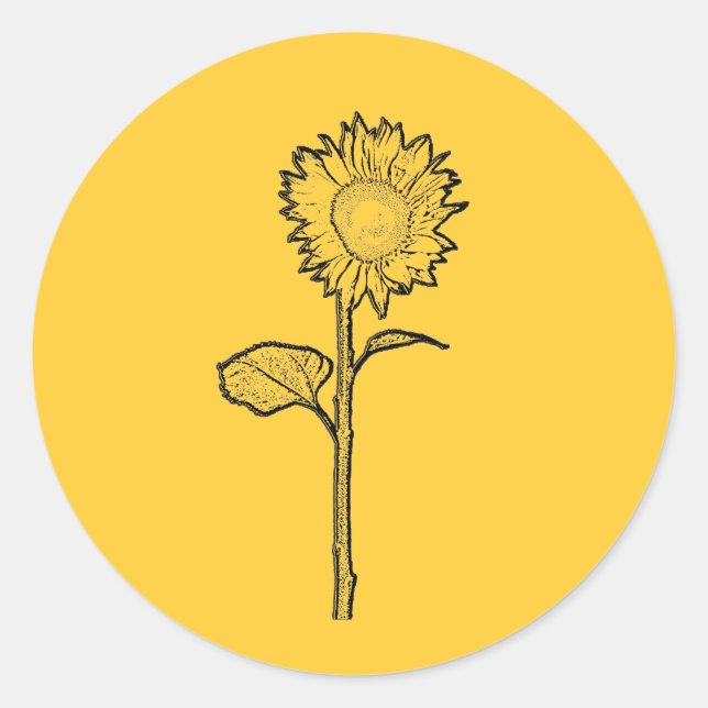 Sunflower Classic Round Sticker (Front)