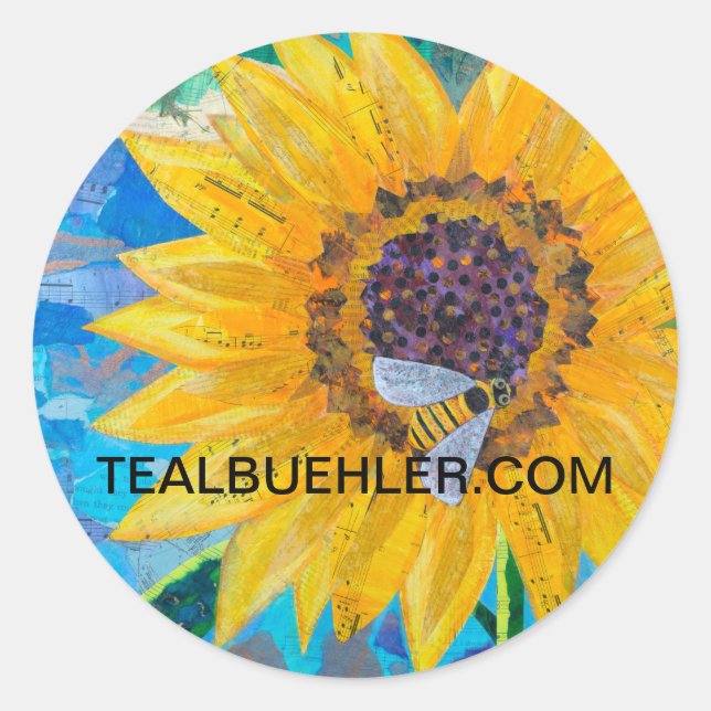 Sunflower Classic Round Sticker (Front)