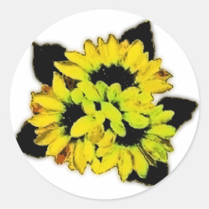 Sunflower Classic Round Sticker