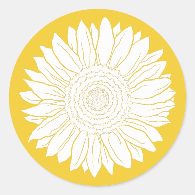 sunflower classic round sticker (Front)