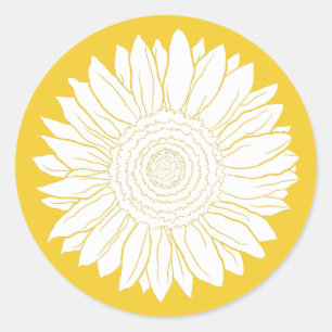 sunflower classic round sticker