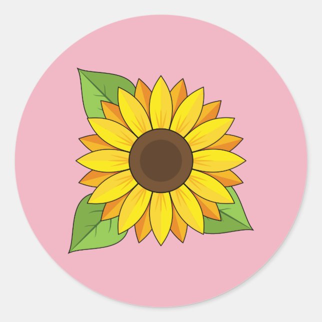 Sunflower Classic Round Sticker (Front)