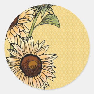 Sunflower Classic Round Sticker