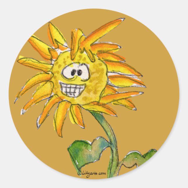 Sunflower Clipart Sticker 6 (Front)