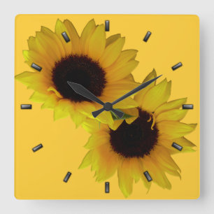 Sunflower Clock Yellow Sunflower Wall Clocks