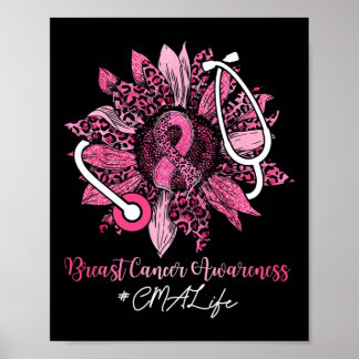 Sunflower CMA Life Pink Ribbon Breast Cancer Aware Poster